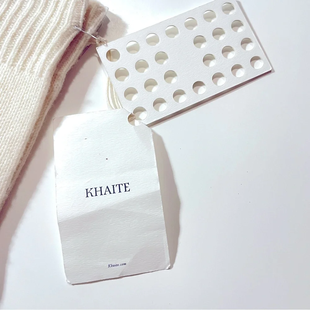 KHAITE Kai Cashmere Fingerless Gloves Cream